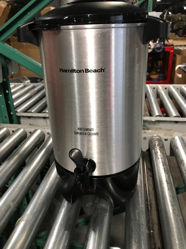 Photo 2 of ** ITEM HAD BEEN USED **
Hamilton Beach 45 Cup Coffee Urn and Hot Beverage Dispenser, Silver 45 Cup Silver