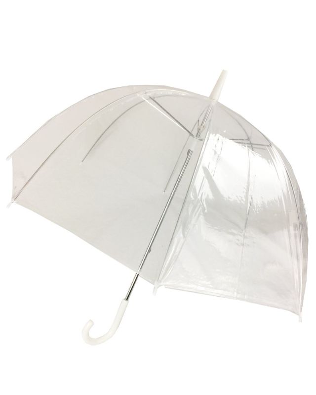 Photo 1 of  46" Adult Clear Bubble Rain Umbrella Manual Open Fashion Dome Shaped European Hook Handle
