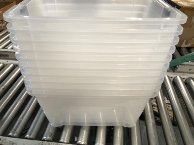 Photo 2 of ***DAMAGED READ NOTES***IRIS USA 32 Qt. Plastic Storage Bin Tote Organizing Container 6 pack 