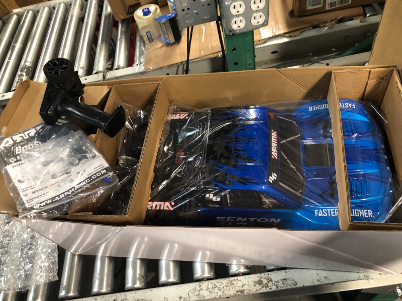 Photo 3 of ARRMA RC Truck 1/10 SENTON 4X2 Boost MEGA 550 Brushed Short Course Truck RTR with Battery & Charger, Blue, ARA4103SV4T2