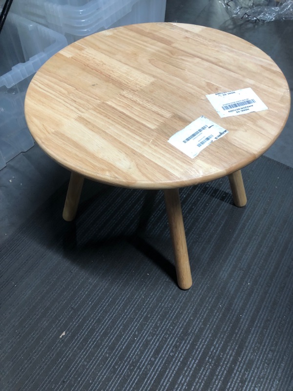 Photo 5 of *MISSING 3 BOLTS IN LEGS* Wooden Toddler Table, Naturally Finished Solid Hardwood 1 ROUND TABLE 