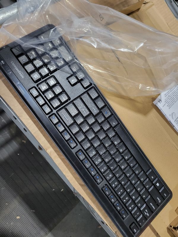 Photo 4 of Amazon Basics Wireless Computer Keyboard and Mouse Combo - Quiet and Compact - US Layout (QWERTY)