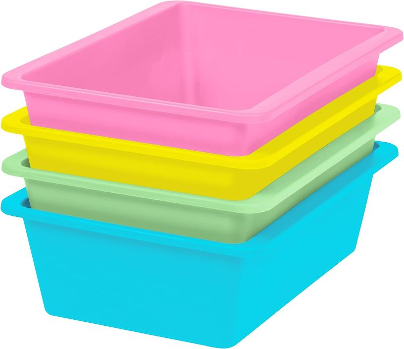 Photo 1 of *(*STOCK PHOTO JUST FOR REFERENCE**
IRIS USA 4Pack Large Multi-Purpose Organizer Containers Plastic Bins, Pastel