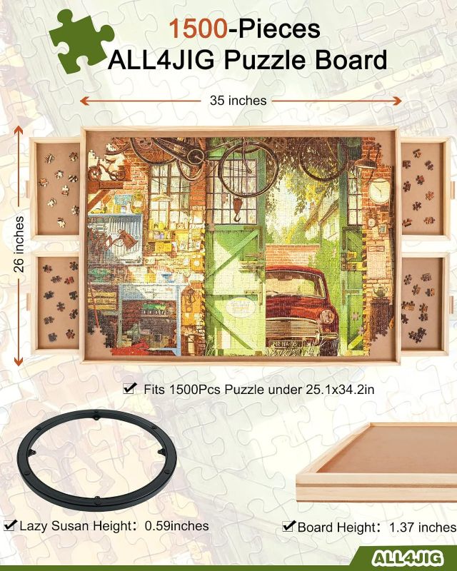 Photo 3 of (READ NOTES) ALL4JIG 1500 Piece Rotating Puzzle Board 
