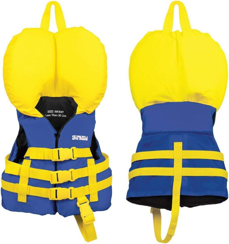 Photo 1 of Airhead Open Sided Infant PFD 0-30 Lbs. Blue/Yellow