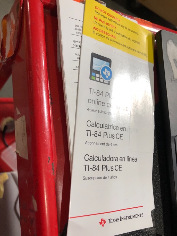 Photo 3 of MISSING CHARGING CORD*****
Texas Instruments TI-84 Plus CE Color Graphing Calculator, Bright White White Single Pack