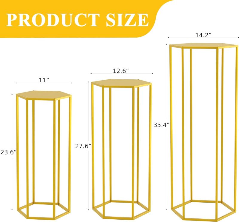 Photo 5 of (READ FULL POST) Putros Cylinder Pedestal Stand for Party 3Pcs White Round Cylinder Dessert Table Display Pillars for Wedding Props Birthday Babyshower Party Event Decor 35.4''(L),29.5''(M),23.6''(S)