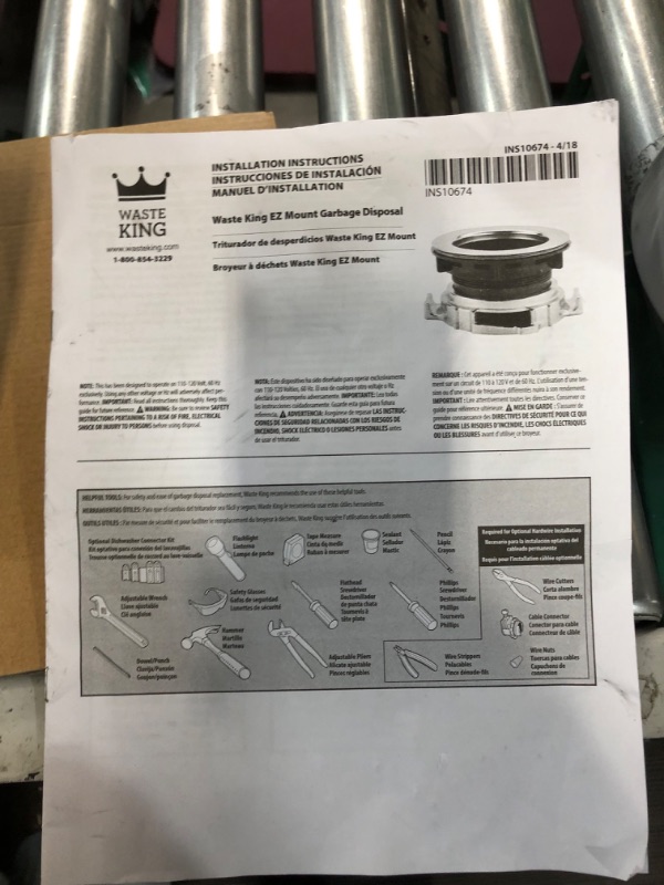 Photo 4 of * used item * see all images * 
Waste King L-3200 Garbage Disposal with Power Cord, 3/4 HP , Gray
