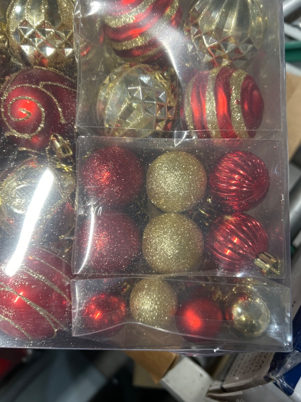 Photo 3 of ***stock photo for reference*** 100Pcs Red & Gold Christmas Ball Ornaments
