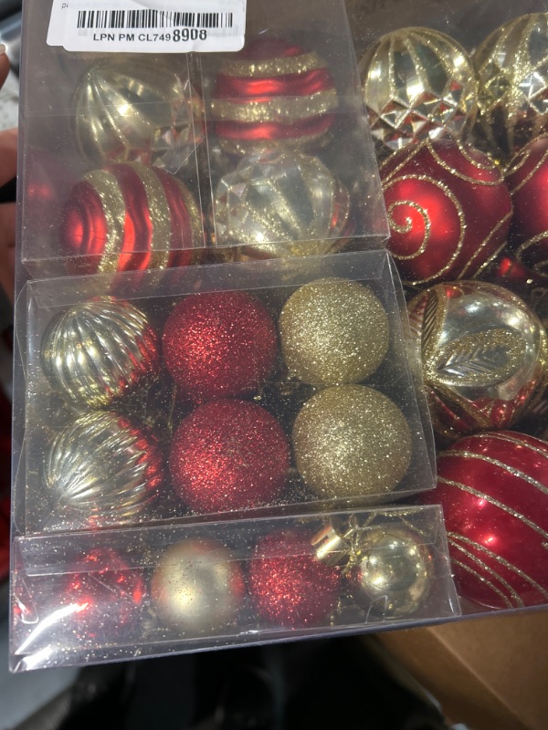 Photo 4 of ***stock photo for reference*** 100Pcs Red & Gold Christmas Ball Ornaments