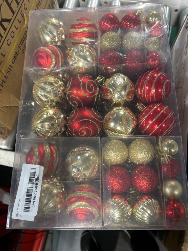 Photo 2 of ***stock photo for reference*** 100Pcs Red & Gold Christmas Ball Ornaments