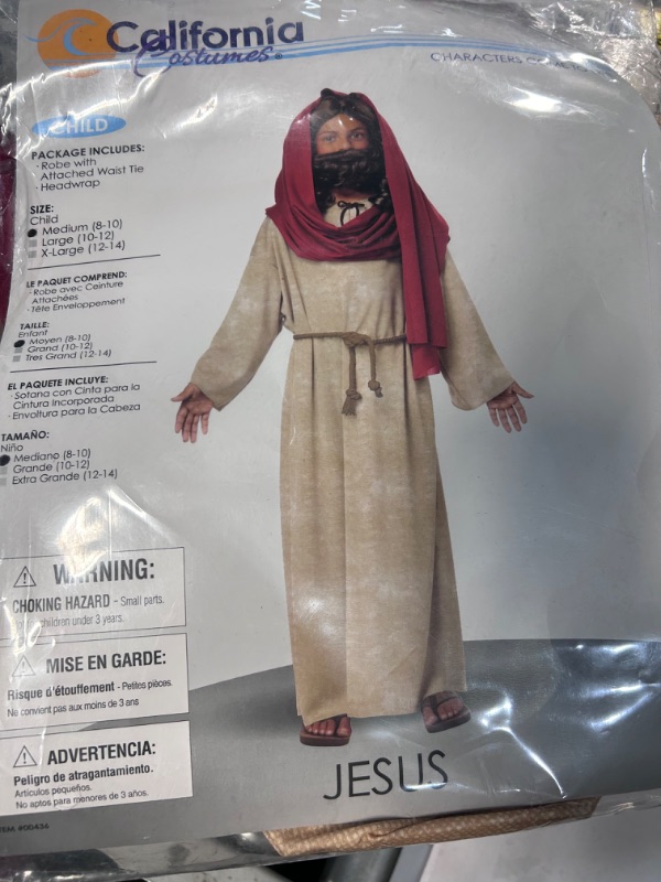 Photo 2 of California Costumes Jesus Child Costume, Medium, Tan/Red