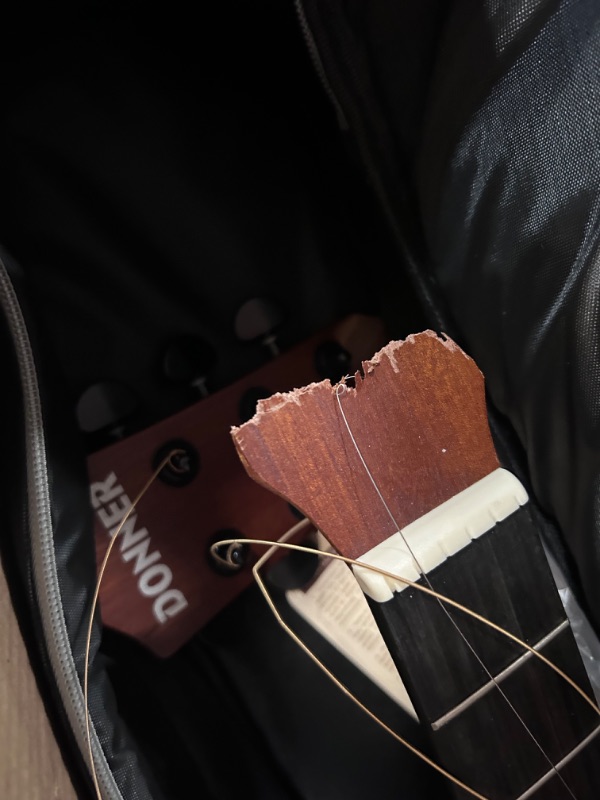 Photo 1 of ***MAJOR DAMAGE*** PARTS ONLY NON REFUNDABLE SEE PICS Donner Acoustic Guitar Kit for Beginner Full Size Cutaway Acustic