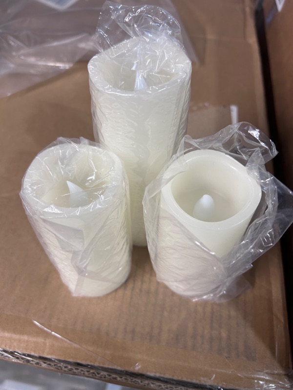 Photo 2 of **STOCK PHOTO FOR REFERENCE** CANDLE CHOICE Waterproof Outdoor Battery Operated Flameless Candles 6", 4" & 4"