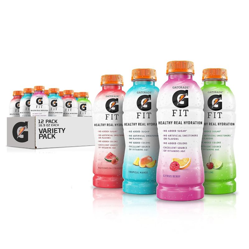 Photo 1 of ***BEST BY 12/18/2023***Gatorade Fit Electrolyte Beverage, Healthy Real Hydration, Four Flavor Variety Pack, 16.9.Fl oz Bottles (Pack of 12) 