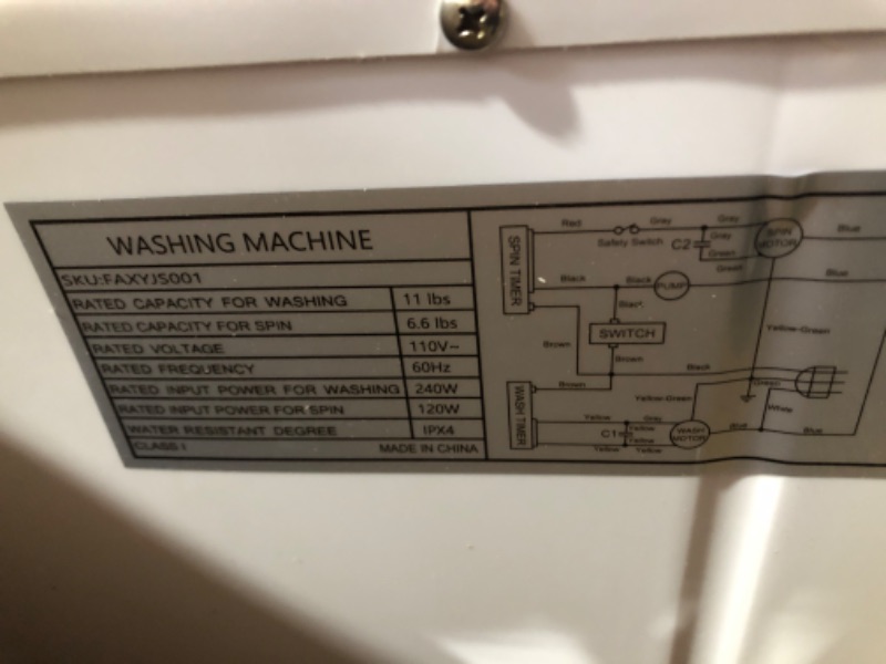 Photo 4 of **READ NOTES BELOW**ROCSUMOO Portable Washing Machine with 17.6lbs Capacity, Laundry Washer(11lbs) and Spiner(6.6lbs) Combo, Mini Twin Tub Lavadora Portatil with Built-in Drain Pump for Apartment, RV and Dormitory