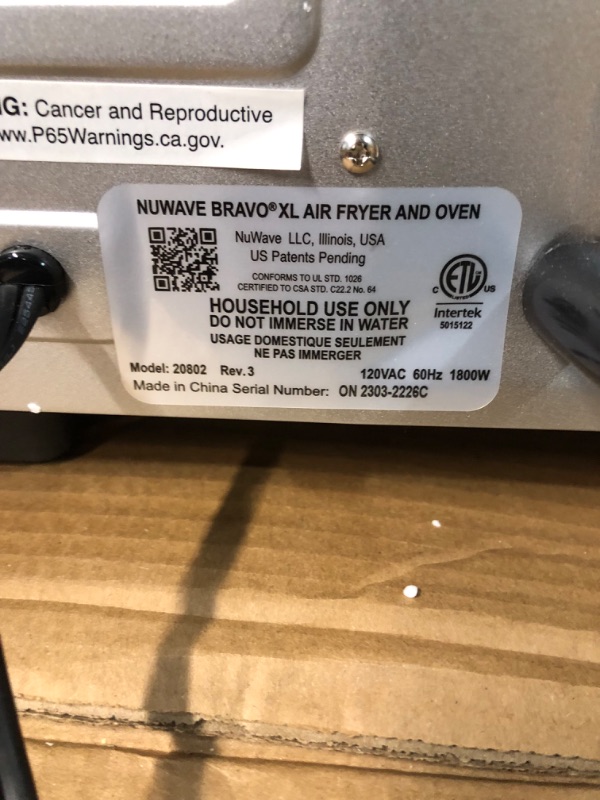 Photo 1 of Nuwave Bravo Air Fryer Toaster Smart Oven, 12-in-1 Countertop Convection