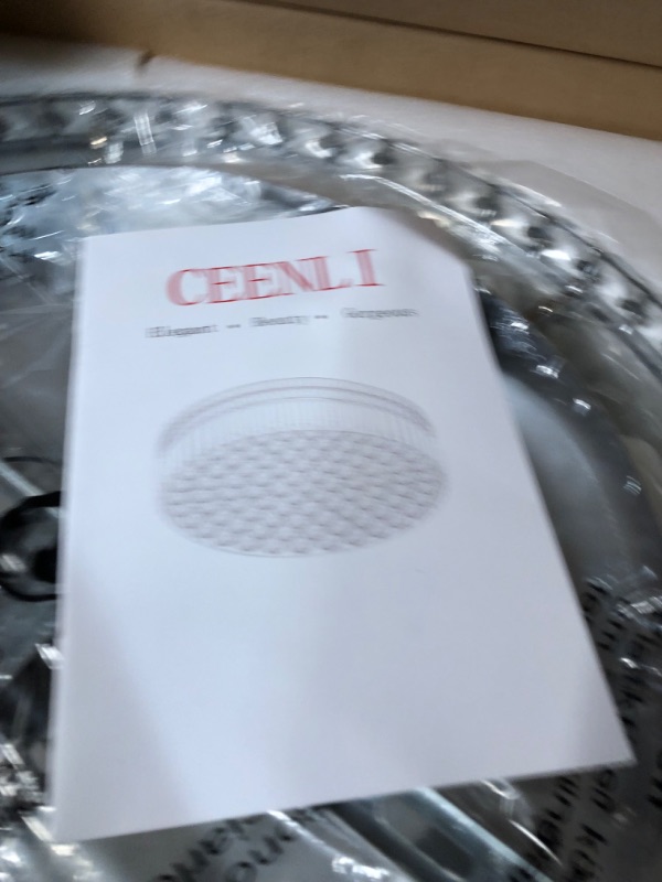 Photo 4 of CEENLI 6-Lights Crystal Flush Mount Chandelier Light Fixture  H5.9"xD20"