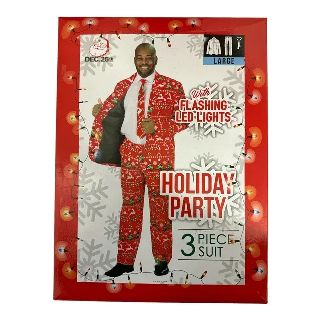 Photo 1 of Dec 25th Men's Holiday Life Of The Party 3-Piece LED Light Up Suit Set X LARGE