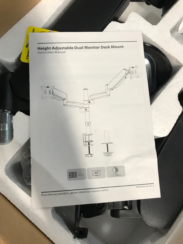 Photo 4 of MOUNT PRO Dual Monitor Mount for 13-32" Computer Screen, Height Adjustable Gas Spring Monitor Arm for 2 Monitors, VESA Mount 75x75/100x100