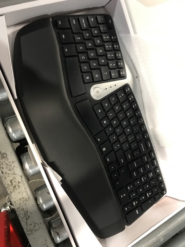 Photo 2 of Nulea Wireless Ergonomic Keyboard, 2.4G Split Keyboard with Cushioned Wrist and Palm Support, Arched Keyboard Design for Natural Typing, Compatible with Windows/Mac