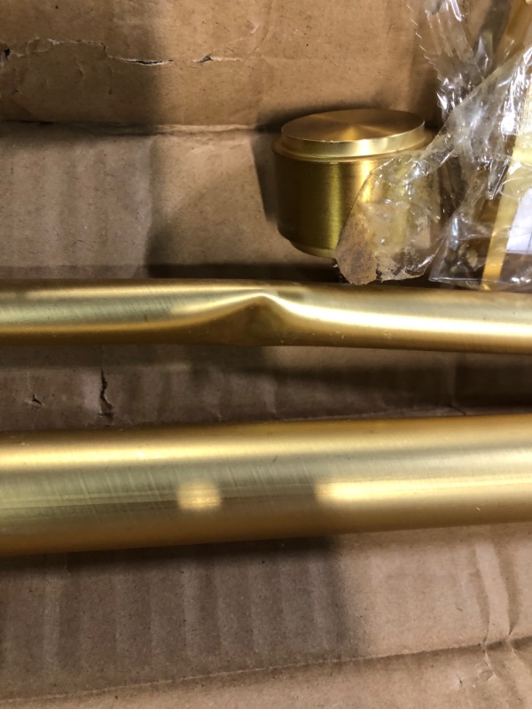 Photo 4 of Lwiiom Double Curtain Rods with Aluminum Bouquet Brackets and End Cap Finials, Gold Curtain Rods for Windows 36 to 72'',1''Front and 5/8''Back Double Drapery Rods