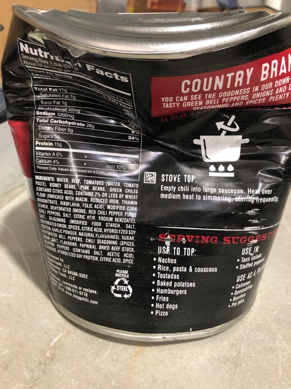 Photo 3 of * see images for damage * 
Stagg Country Chili with Beans, 108 Ounce