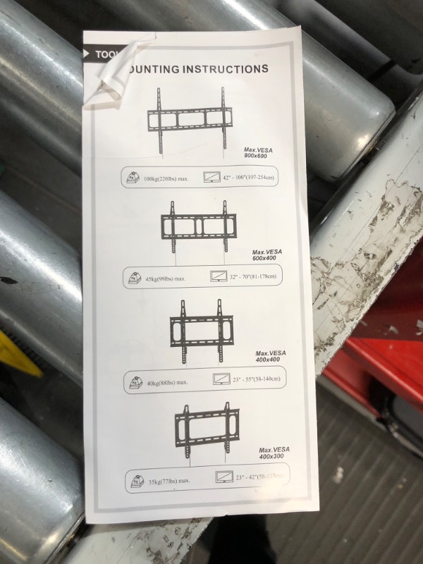 Photo 3 of **PARTS ONLY** Gibbon Mounts Fixed TV Wall Mounts- Low Profile TV Bracket Mounts for Most 42-100" LED/LCD Flat Screen TVs, 0.63''Ultra Slim