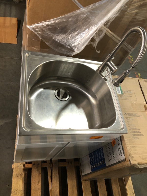 Photo 5 of ***NOT FUNCTIONAL - FOR PARTS - NONREFUNDABLE - SEE COMMENTS***
OLD CAPTAIN Laundry Sink Cabinet with Stainless Steel Sink and Pull-Down Faucet