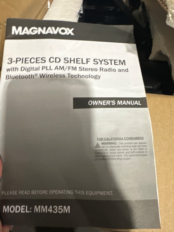 Photo 4 of **NON REFUNDABLE NO RETURNS SOLD AS IS**
**PARTS ONLY**Magnavox MM435M-BK 3-Piece Compact CD Shelf System with Digital FM Stereo Radio, 