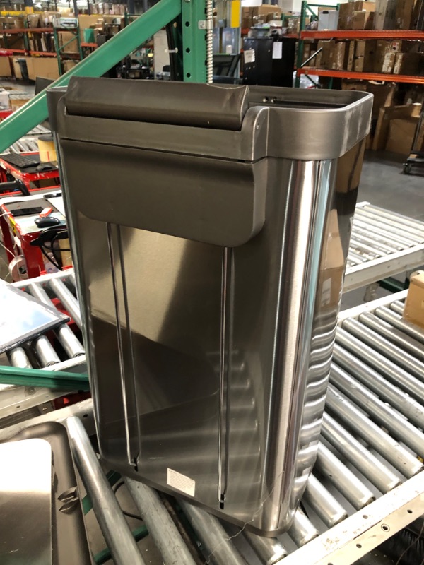 Photo 2 of * lid broken off * see images * 
Home Zone Living 18.5 Gallon Kitchen Trash Can, Tall Stainless Steel Liner-Free Body, 70 Liter Capacity, Silver, Virtuoso Series