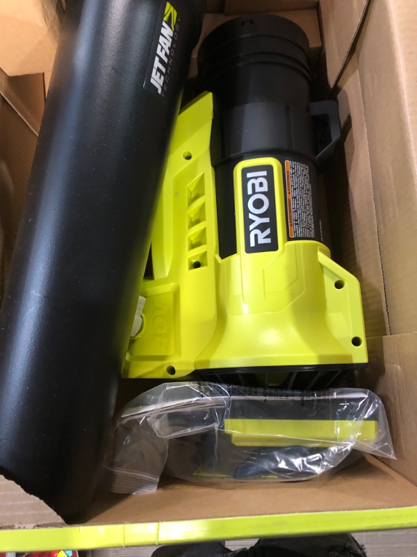 Photo 4 of (PARTS ONLY/ NO REFUNDS) RYOBI 40V 110 MPH 525 CFM Cordless Battery Variable-Speed Jet Fan Leaf Blower 