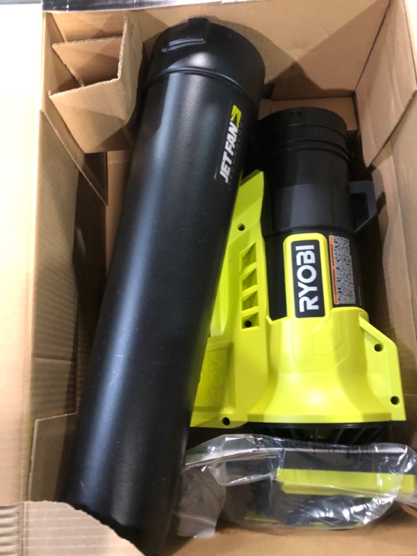 Photo 3 of (PARTS ONLY/ NO REFUNDS) RYOBI 40V 110 MPH 525 CFM Cordless Battery Variable-Speed Jet Fan Leaf Blower 