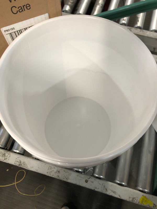 Photo 4 of 5 Gallon White Plastic Bucket Only - Durable 90 Mil All Purpose Pail - Food Grade, NO LIDS 