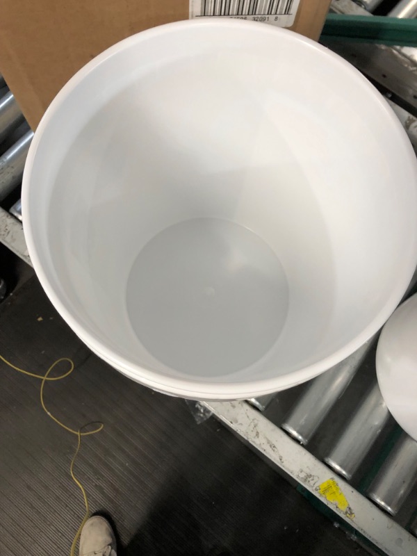 Photo 3 of 5 Gallon White Plastic Bucket Only - Durable 90 Mil All Purpose Pail - Food Grade, NO LIDS 