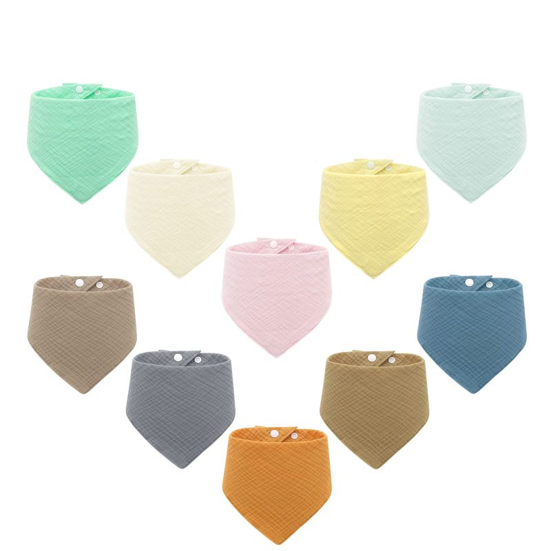 Photo 1 of AIXMEET 10 Pack Baby Bibs, Baby Drool Bibs, 100% Cotton for Unisex Boys Girls, 10 Solid Colors Set for Teething and Drooling Multicolor 2 pack