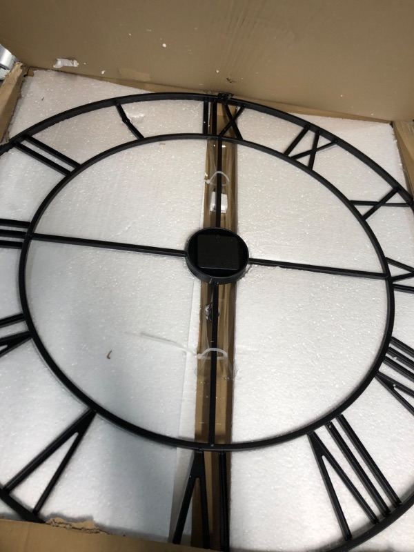 Photo 2 of * used item * see images for damage * 
Little kuku 32 Inch Farmhouse Large Wall Clock European Retro Clock with Roman Numerals