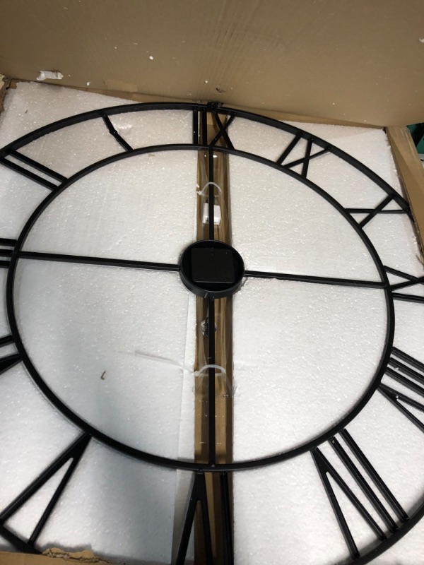 Photo 1 of * used item * see images for damage * 
Little kuku 32 Inch Farmhouse Large Wall Clock European Retro Clock with Roman Numerals