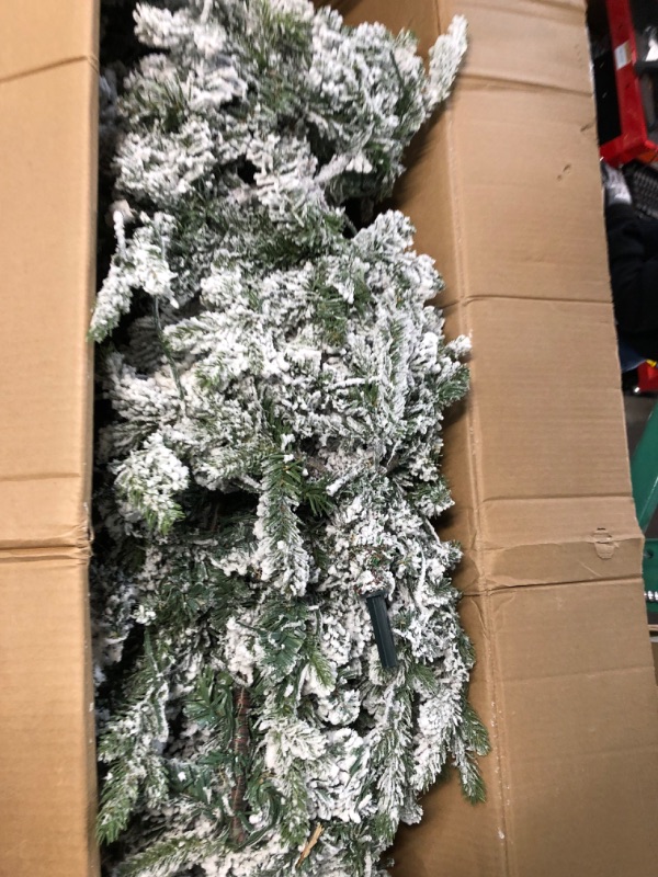 Photo 4 of [ Very Thick & Realistic Feel ] 6 Feet Pre-Lit Snow Flocked Aspen Artificial Christmas Tree