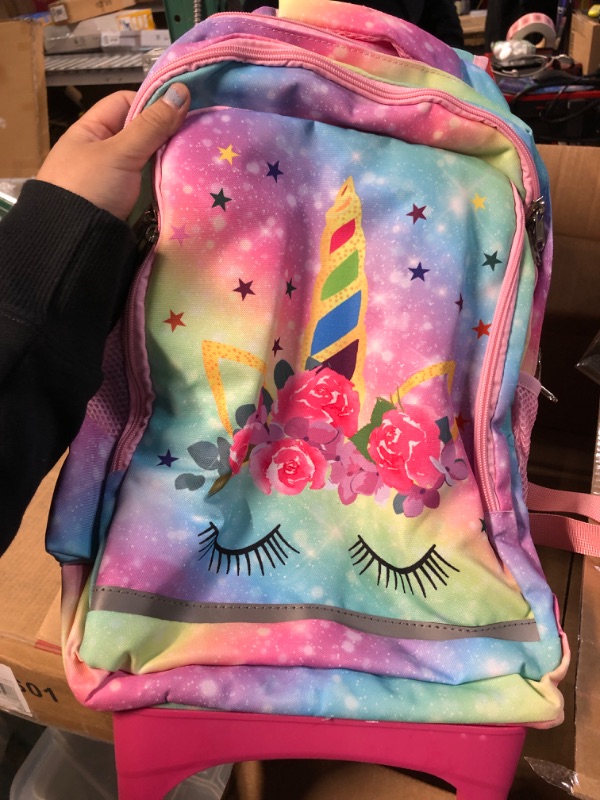 Photo 2 of Girls Backpack for School Kids Backpack Preschool Kindergarten Elementary Bookbag (Unicorn-Rainbow)