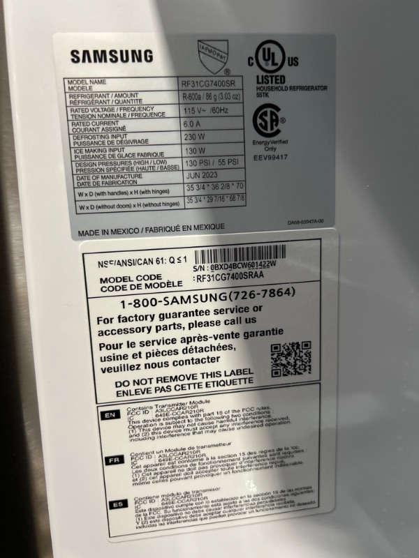 Photo 7 of Samsung Mega Capacity 29.8-cu ft 4-Door Smart French Door Refrigerator with Dual Ice Maker 