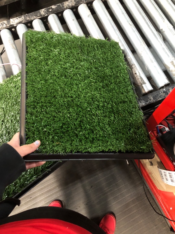 Photo 3 of * used * 
Artificial Grass Puppy Pee Pad for Dogs and Small Pets - 20x25 Reusable 3-Layer Training Potty Pad with Tray -