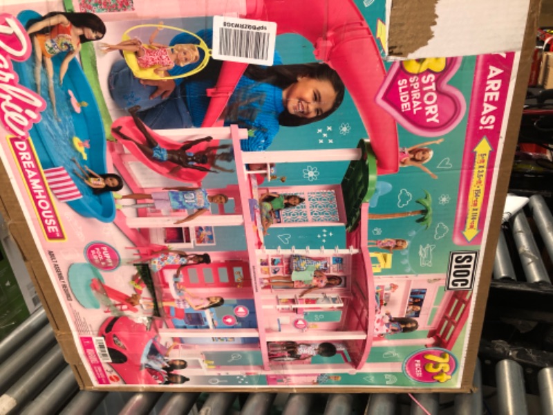 Photo 2 of Barbie Dreamhouse 2023, Pool Party Doll House with 75+ Pieces and 3-Story Slide, Barbie House Playset, Pet Elevator and Puppy Play Areas?