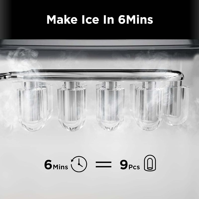 Photo 3 of (READ NOTES) Silonn Ice Makers Countertop 9 Bullet Ice Cubes & Brita Standard Everyday Water Filter Pitcher, White, Large 10 Cup, 1 Count