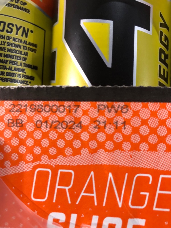 Photo 3 of *exp 1/24* C4 Energy Carbonated Zero Sugar Energy Drink, Pre Workout Drink + Beta Alanine, Orange Slice, 16 Fl Oz (Pack of 12) Orange Slice 16 Fl Oz (Pack of 12)