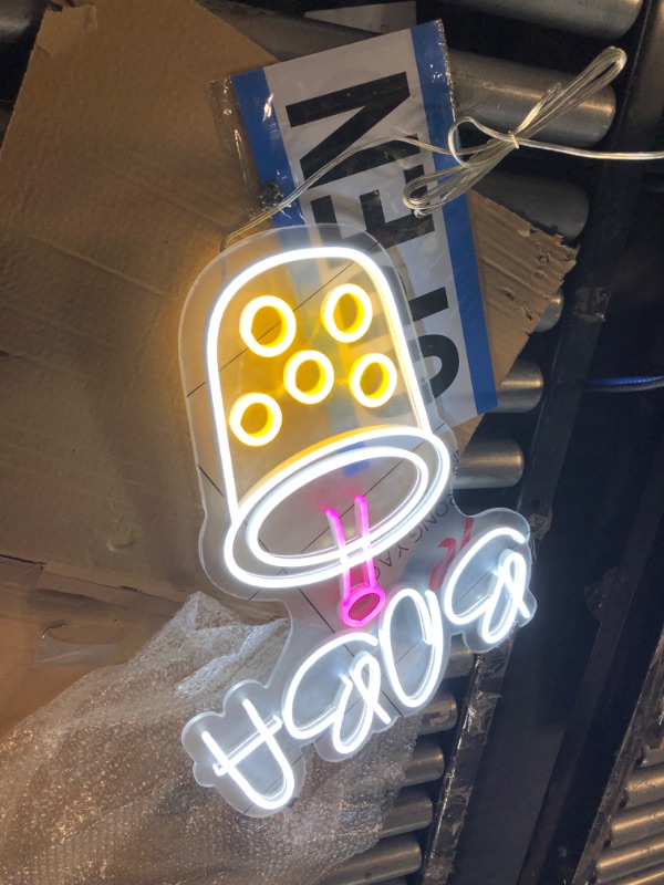 Photo 2 of LED Open Sign for Business, FOOPPLY LED Neon Signs for Shop Windows and Doors of Shop, Bar, Restaurant, LED Letters with Open/Closed Sign and Business Hours Signs (BOBA)