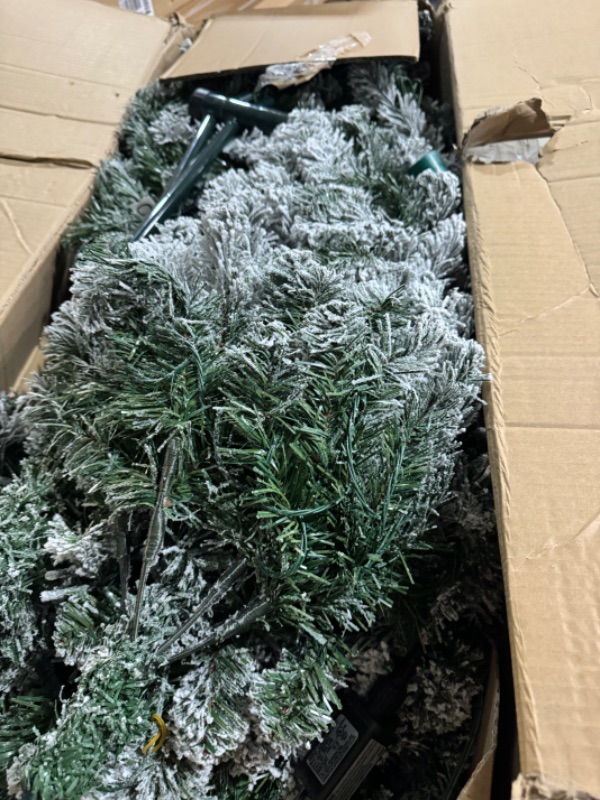 Photo 4 of ***PARTS ONLY READ NOTES***SHareconn 7.5ft Prelit Snow Flocked Artificial Holiday Christmas Tree with Remote