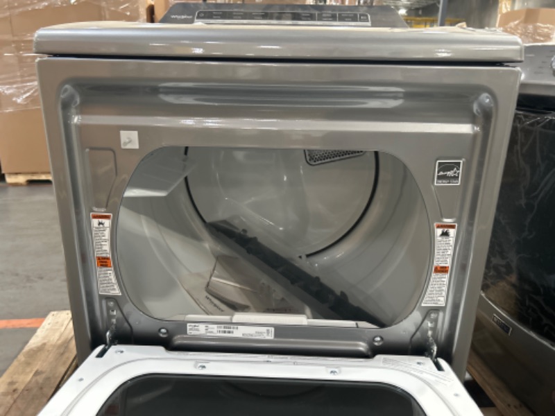 Photo 7 of Whirlpool Smart Capable 7.4-cu ft Steam Cycle Smart Electric Dryer (Chrome Shadow) ENERGY STAR