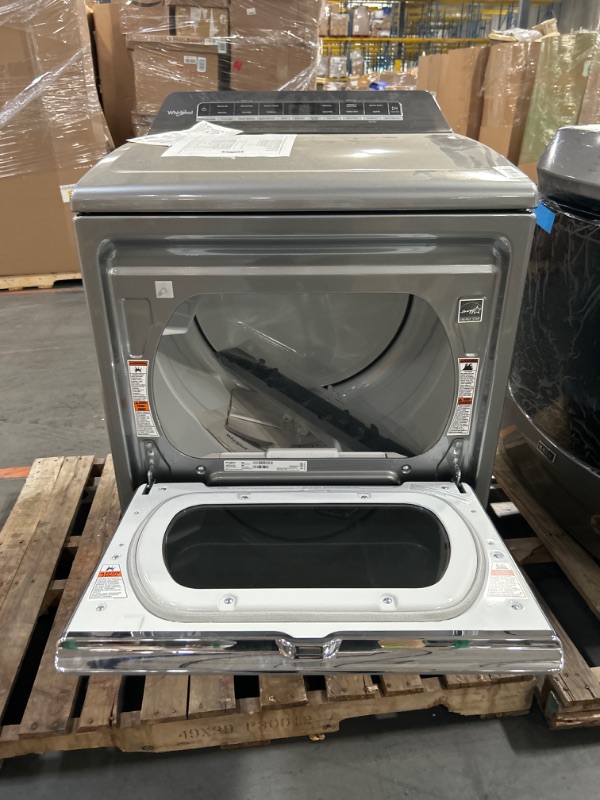 Photo 1 of Whirlpool Smart Capable 7.4-cu ft Steam Cycle Smart Electric Dryer (Chrome Shadow) ENERGY STAR