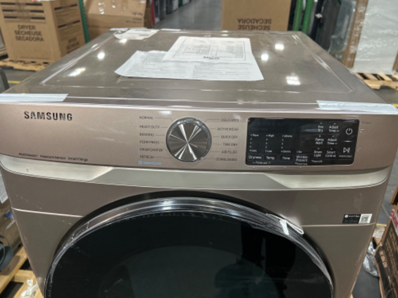 Photo 5 of Samsung 7.5-cu ft Stackable Steam Cycle Smart Electric Dryer (Champagne)